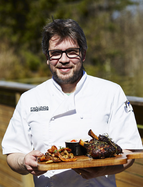 Ove Feeser, som driver kött- och charkbutiken Frölunda Lilla Saluhall i Frölunda.